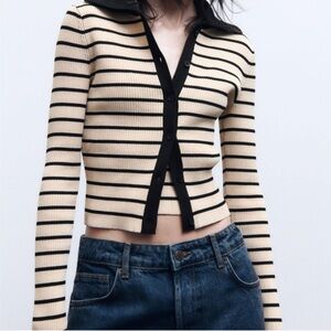 NEW Zara Stripped Knit Cardigan/Sweater